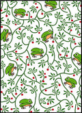 Whimsical Green Frogs Berry Vines Rug