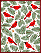 Red Cardinal Snowy Pine Boughs Rug