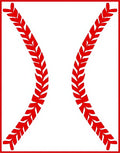 Crimson Stitch Baseball White Rug