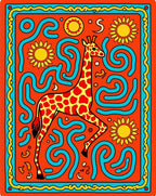 Orange Giraffe Sun Maze Rug