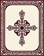 Elegant Crimson Scrollwork Medallion Rug