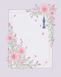 Pastel Pink Blossom Tower Border Rug