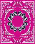 Fuchsia Starburst Medallion Corner Accents Rug