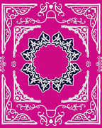 Fuchsia Starburst Medallion Corner Accents Rug