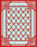Ornate Red Turquoise Geometric Medallion Rug
