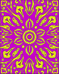 Bright Fuchsia Yellow Symmetrical Bloom Rug