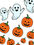 Spooky Orange Jack-o-Lantern Ghosts Rug