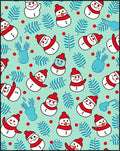 Charming Snowman Red Berries Winter Foliage Rug