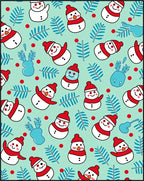 Charming Snowman Red Berries Winter Foliage Rug