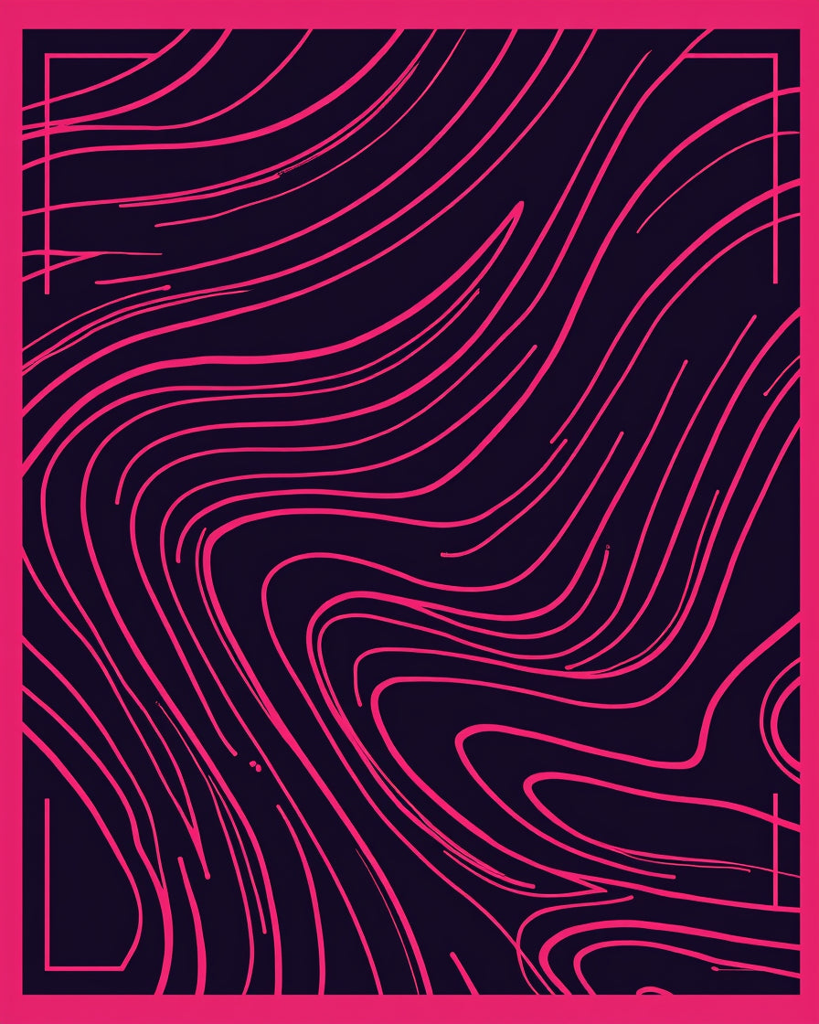 Bold Pink Swirl Navy Abstract Rug