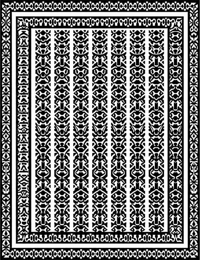 Monochromatic Bold Ethnic Stripe Rug