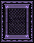Purple and Black Geometric Border Rug