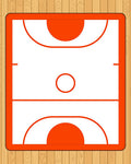 Orange Basketball Court Geometric Design Rug