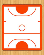 Orange Basketball Court Geometric Design Rug