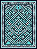 Aqua Black Geometric Interlocking Lines Rug