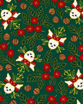 Green White Red Christmas Character Garland Rug