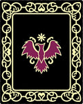 Crimson Eagle Black Outline Border Rug