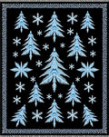 Winter Forest Blue Snowflake Trees Rug