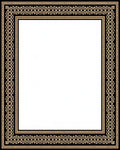Ornate Black Gold Geometric Border Rug