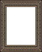 Ornate Black Gold Geometric Border Rug
