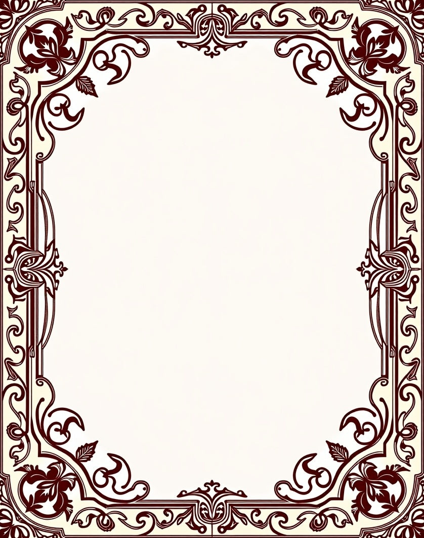Ornate Burgundy Floral Archway Rug