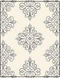 Cream Black Ornate Floral Medallion Rug