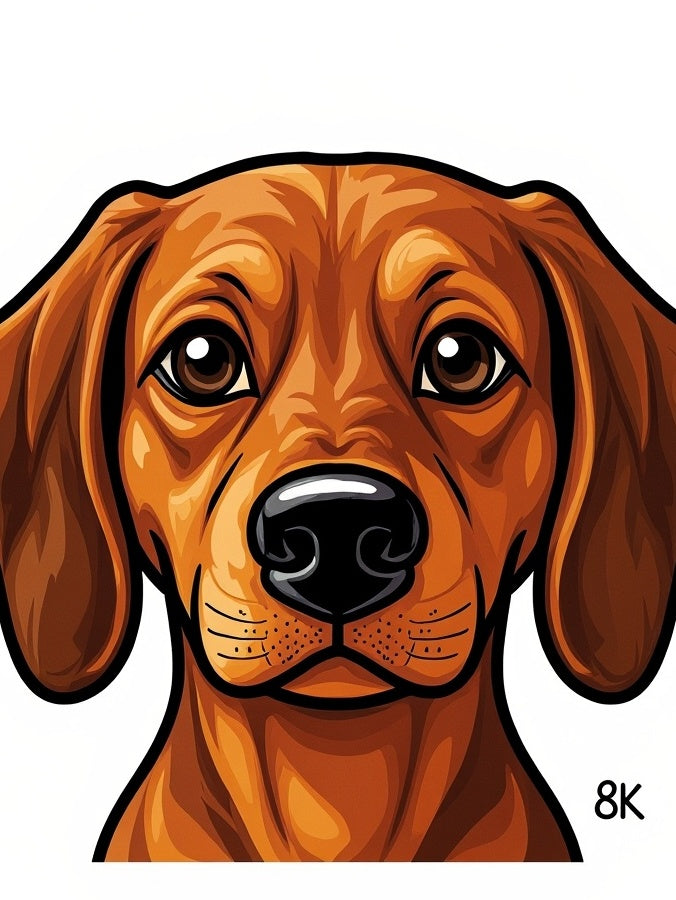 Friendly Brown Dog Expressive Eyes Rug