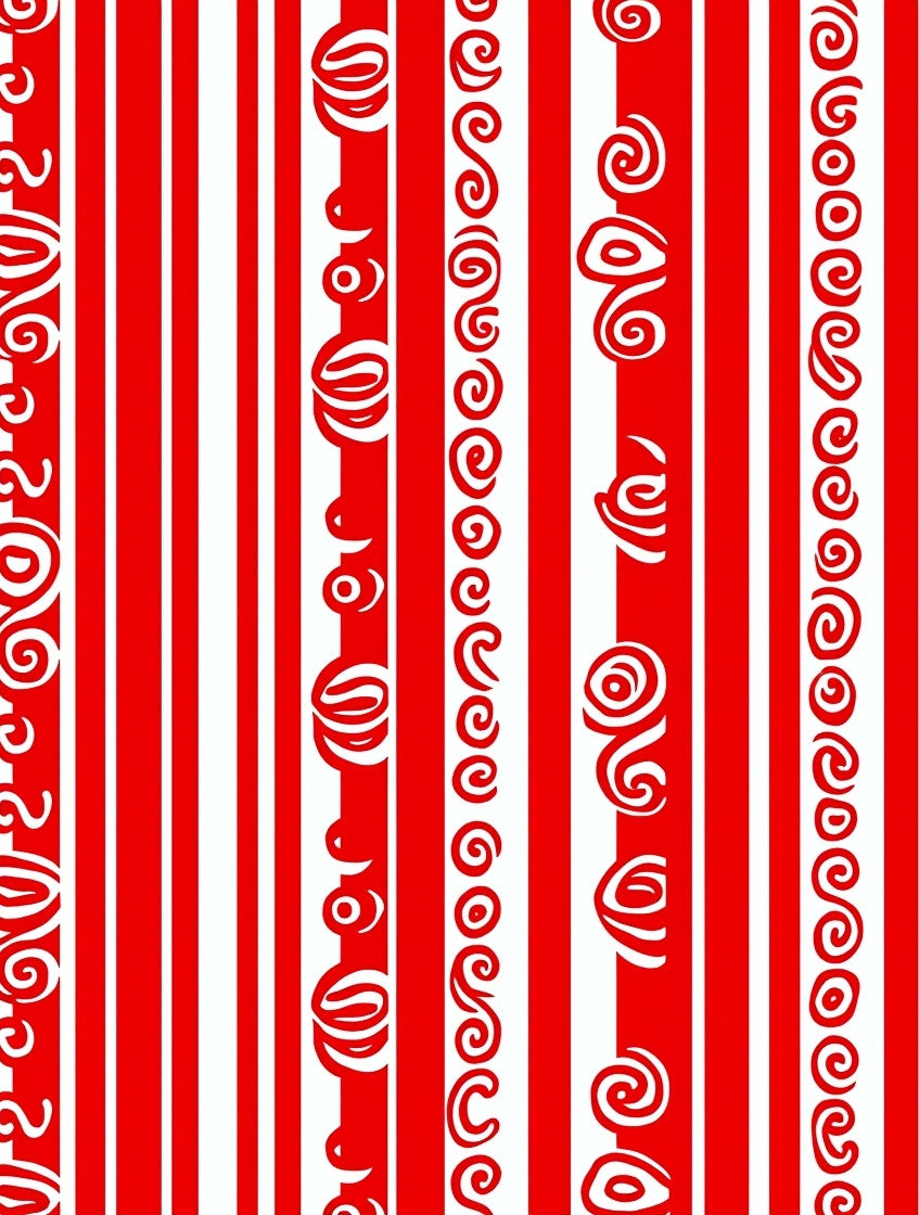 Bold Red Spiral Stripe Rug