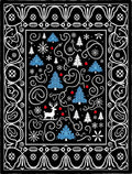 Whimsical White Snowflake Winter Woodland Rug