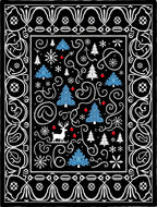 Whimsical White Snowflake Winter Woodland Rug