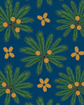Tropical Palm Frond Orange Blossom Rug