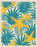 Yellow Starfish Tropical Leaf Rug