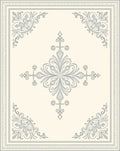 Cream Gray Antique Floral Scroll Rug