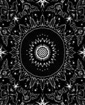 Monochromatic Abstract Starburst Mandala Rug
