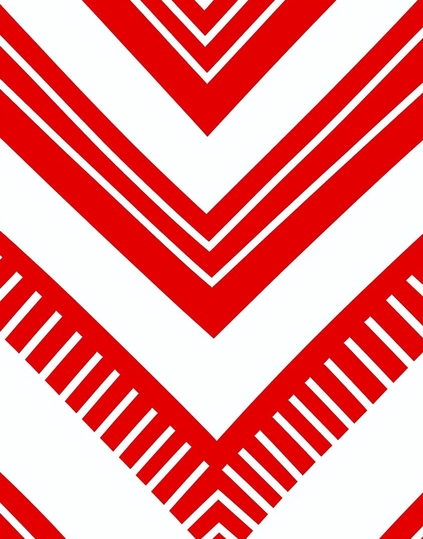 Bold Red Chevron Angled Lines Rug