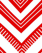 Bold Red Chevron Angled Lines Rug