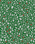 Emerald Green Holly Berry Foliage Rug