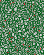 Emerald Green Holly Berry Foliage Rug