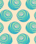 Coastal Blue Swirl Circles Rug