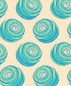 Coastal Blue Swirl Circles Rug