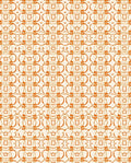 Orange Scrollwork Blossom Geometric Rug