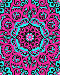 Vibrant Hot Pink Tribal Mandala Rug