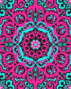 Vibrant Hot Pink Tribal Mandala Rug