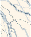 Serene Blue River Abstract Lines Rug