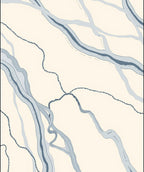 Serene Blue River Abstract Lines Rug