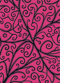Crimson Black Swirl Vine Rug