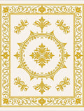 Golden Ivory Ornate Medallion Border Rug