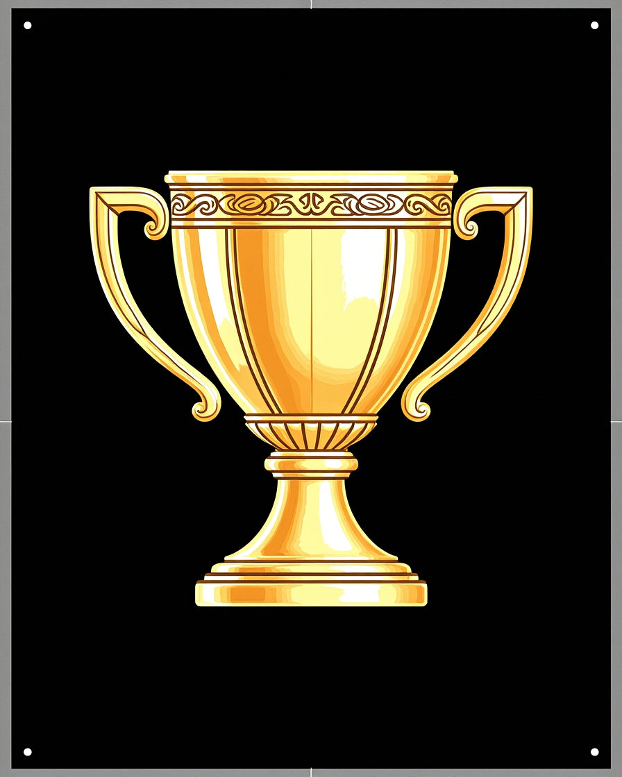 Golden Trophy With Ornate Band Rug