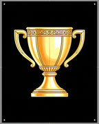 Golden Trophy With Ornate Band Rug