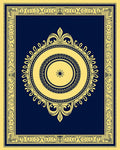 Gold Floral Medallion Navy Yellow Rug